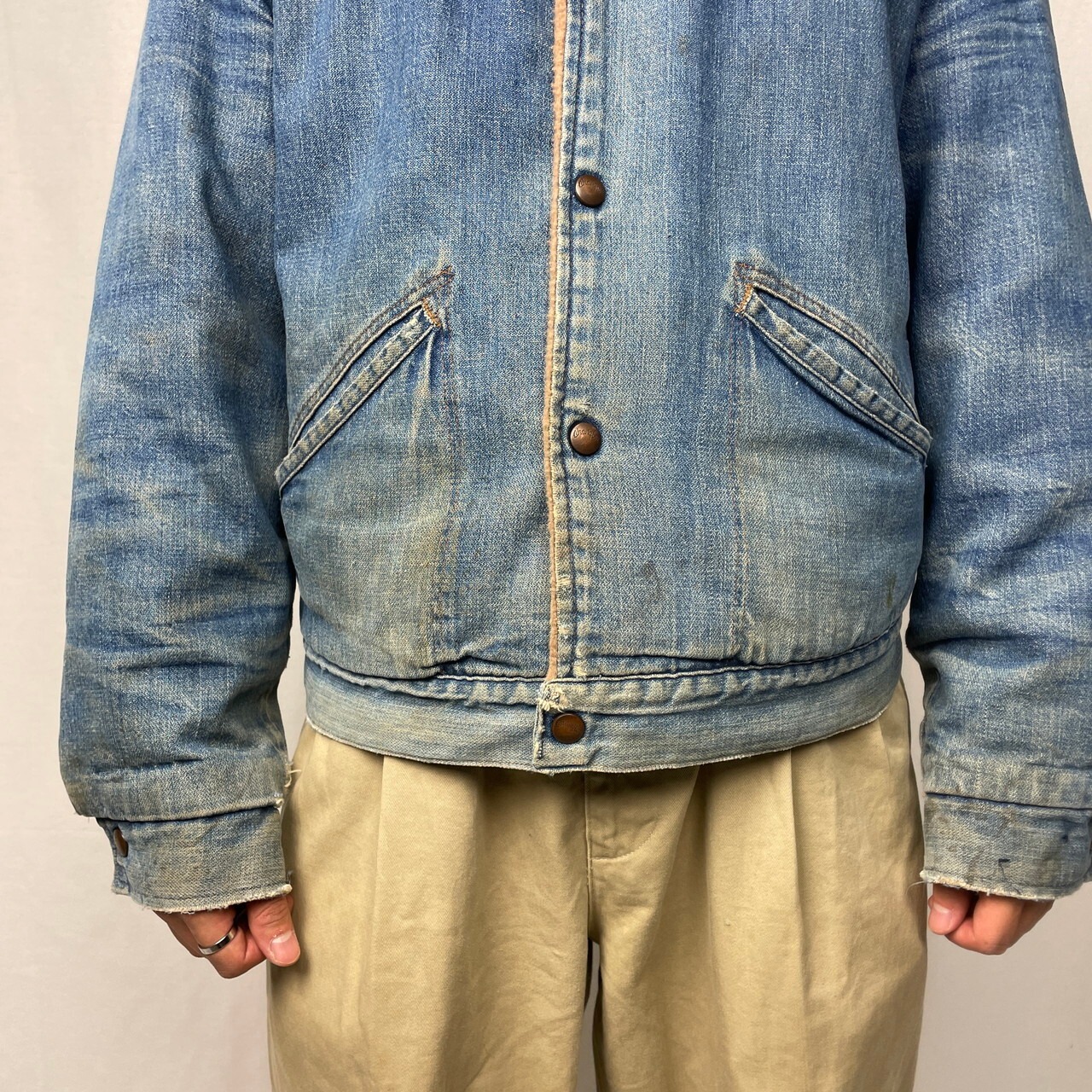 70年代 USA製 Wrangler ラングラー デニムボアジャケット ランチ 