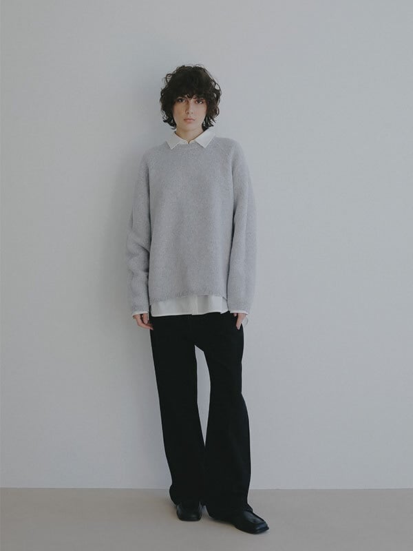 ETRÉ TOKYO ローゲージニット ボリュームスリーブ グレー アルパカ混 ETRÉ TOKYO ローゲージニット ボリュームスリーブ グレー アルパカ混
