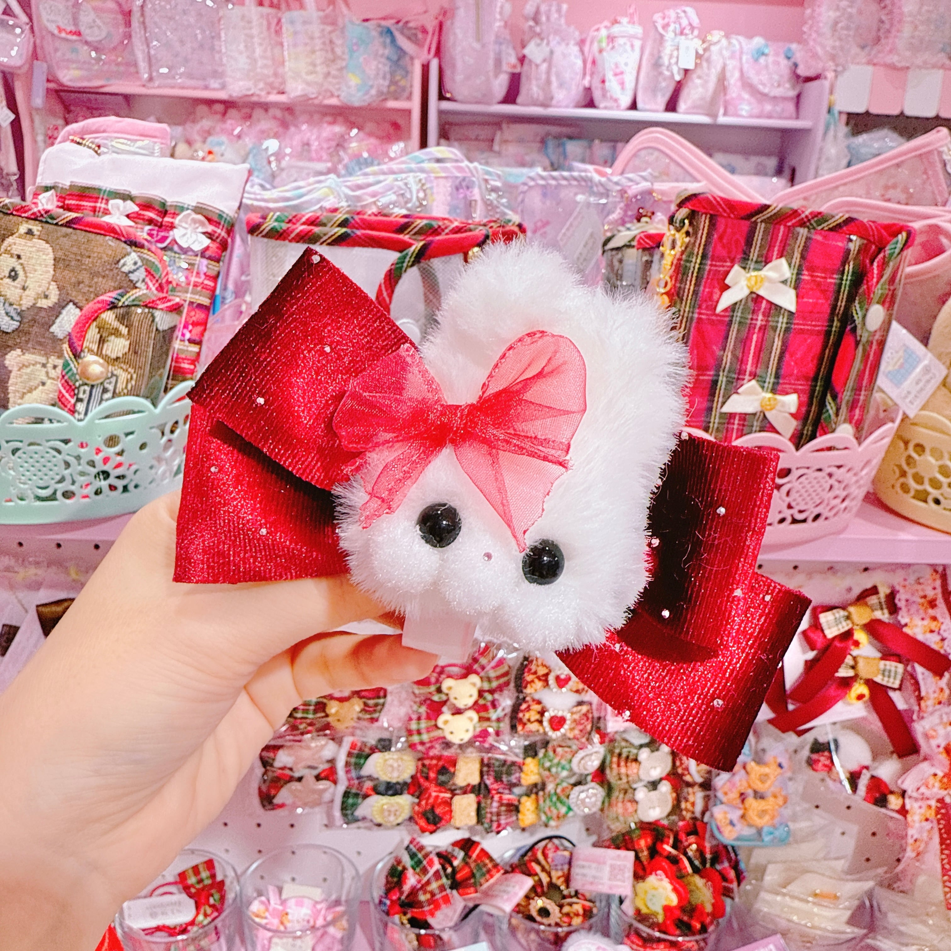 【G6】41-2モグモグちゃんベロアヘアクリップ