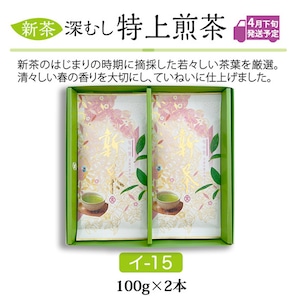 2024年静岡新茶　特上煎茶　100ｇ袋×2本セット【イ-15】