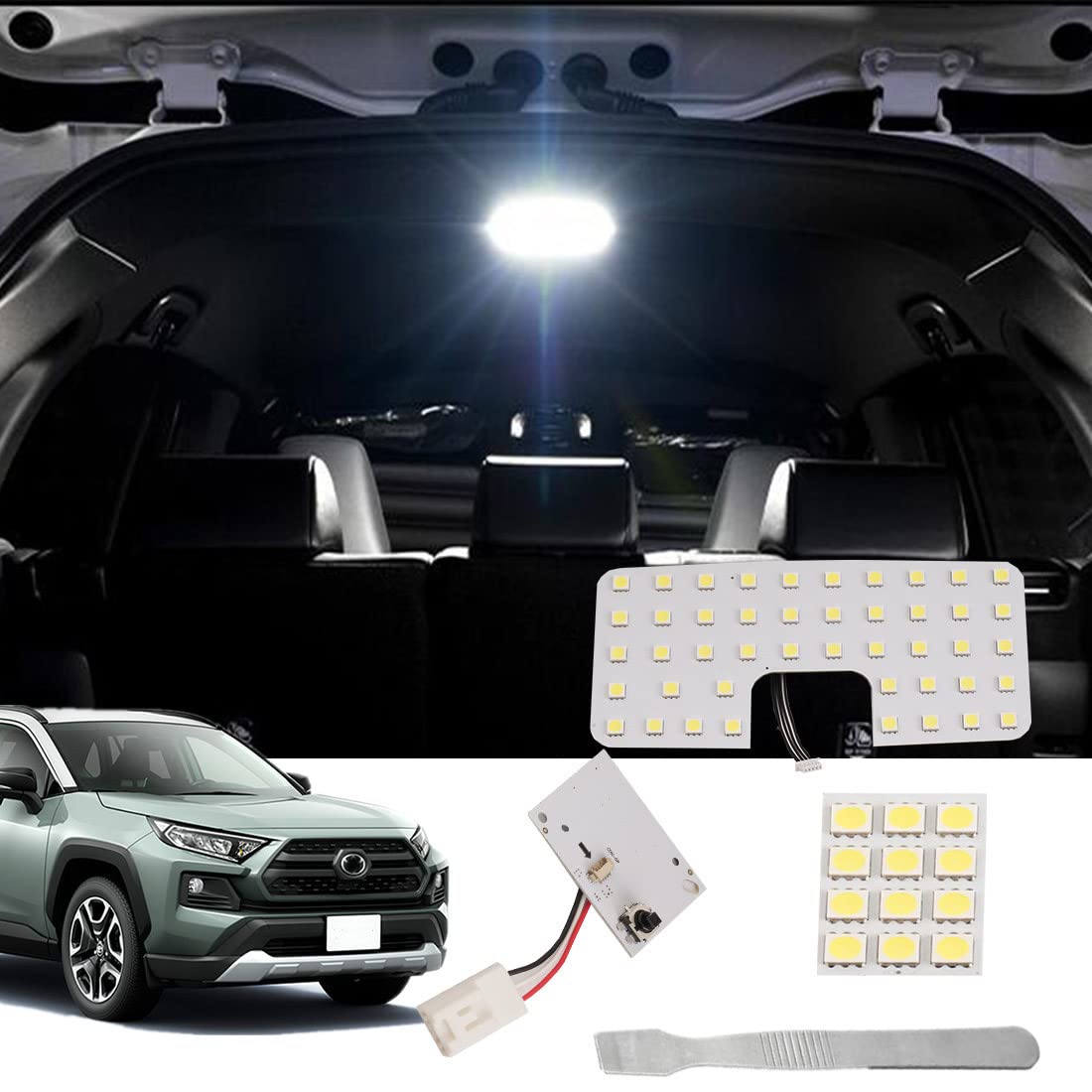 RAV4専用 LED ルームランプ センターランプ 爆光 純白色 AXAH5#/MXAA5# 車内灯 室内灯 車種専用設計 専用工具付
