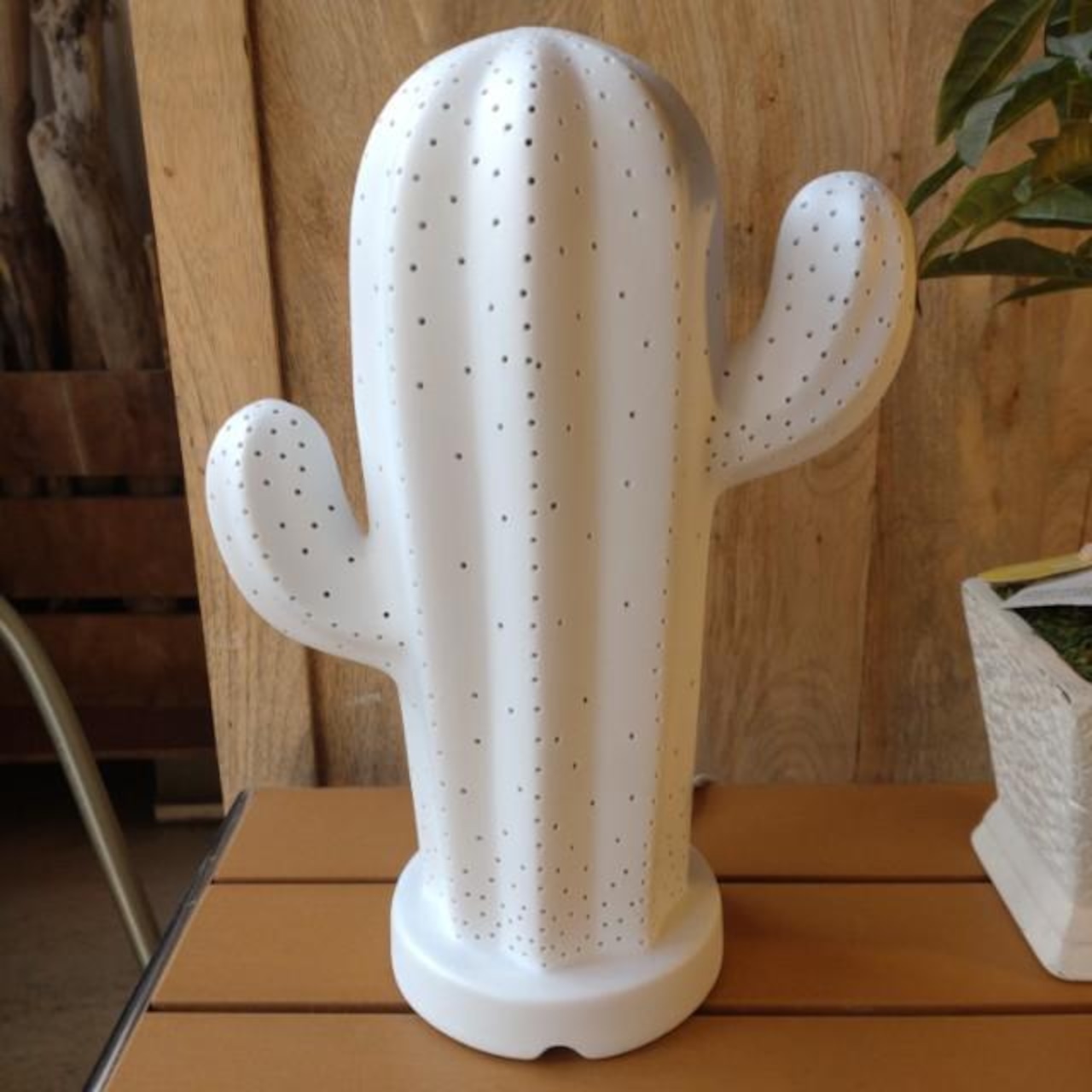 Dulton PORCELAIN CACTUS LIGHT MAT WHITE Lamp AccentLamp Atmosphere Interior　