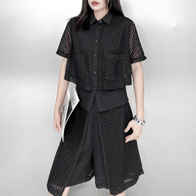 Crochet mesh layered setup C1523