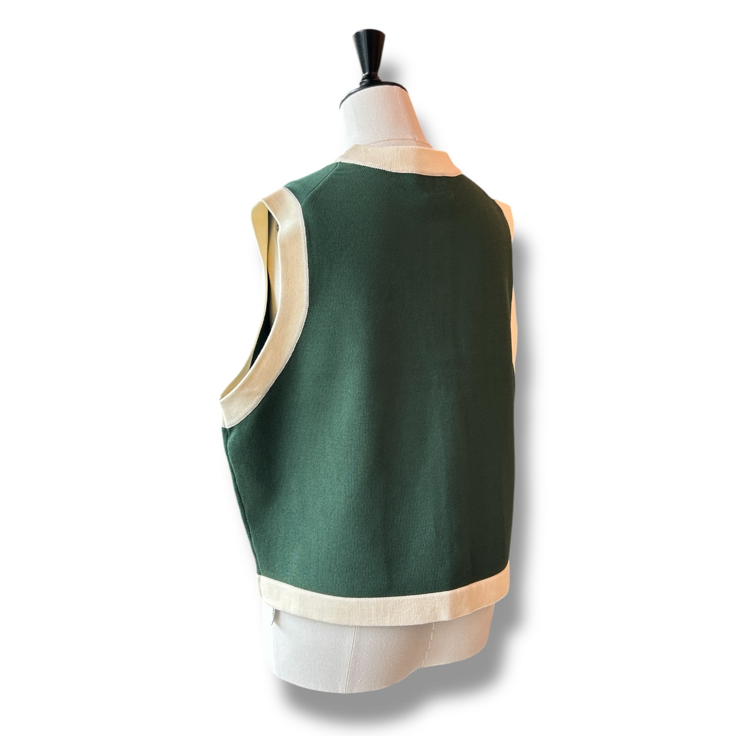 TRADITIONAL WEATHER WEAR ARKLEY VEST 美品 Women's ARKLEY VEST KNIT-HUNTER GREEN×MILK〖Traditional