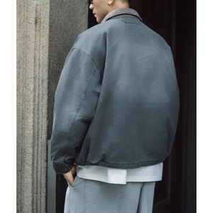 Corduroy collar zip-up jacket 1219