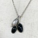 Vintage 925 Silver Onyx Leaf Pendant Top From Hungary