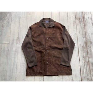 90's suède×knit design jacket