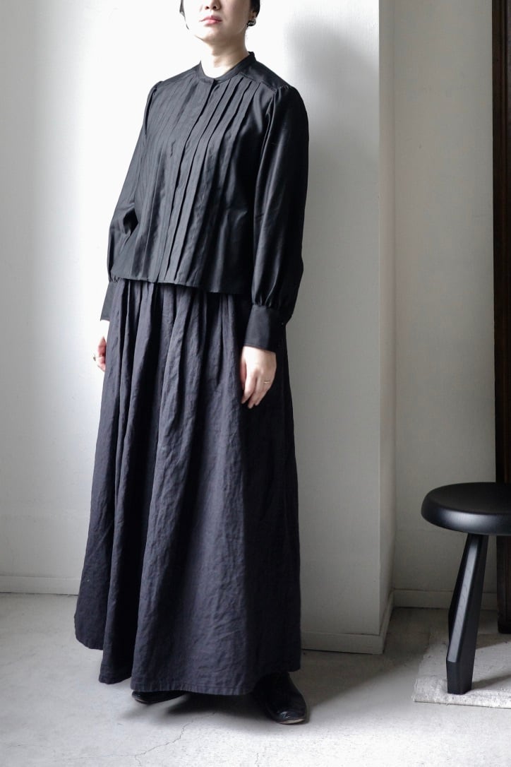 genre ジャンル / TUCK BLOUSE (BLACK ) | genre genre ジャンル / TUCK BLOUSE (BLACK ) | genre