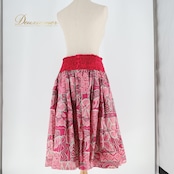 フラダンス 衣装 パウスカート ピンク系 シングル ワントーン ハイビスカス柄 かわいい 華やか 鮮やか 明るい 緑 ハワイアン アロハ ハワイアンプリント フラ ダンス レッスン 練習 かわいいデザイン おしゃれ ファッション ダンスウエア レディース