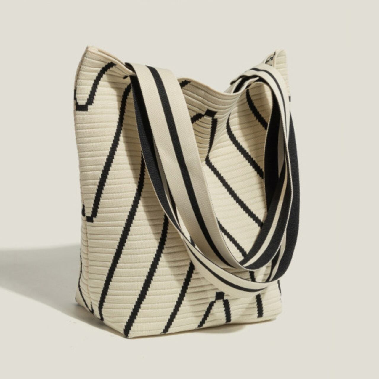 ストライプ柄 ニットトートバッグ 10084
