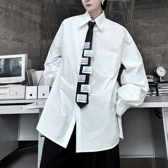 【Men】OVERSIZED POCKET SHIRT WITH COLORBLOCK S-1502