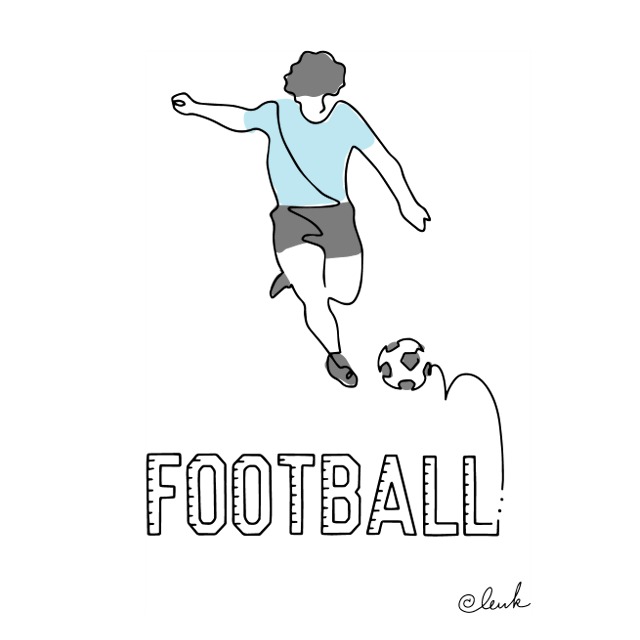 1*line Football」額入りアートポスター | leuk