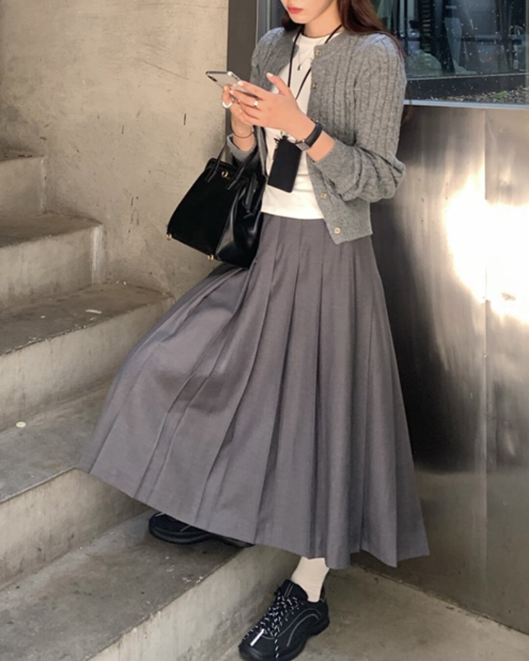 ミモレ丈プリーツスカート A24494