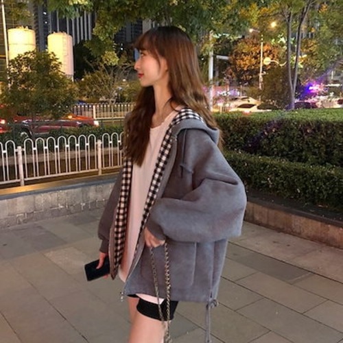 ジャケット 冬アウター 新作 韓国ファッション ゆったり 百掛け 薄手 アウター レディース 春秋チェック アウター