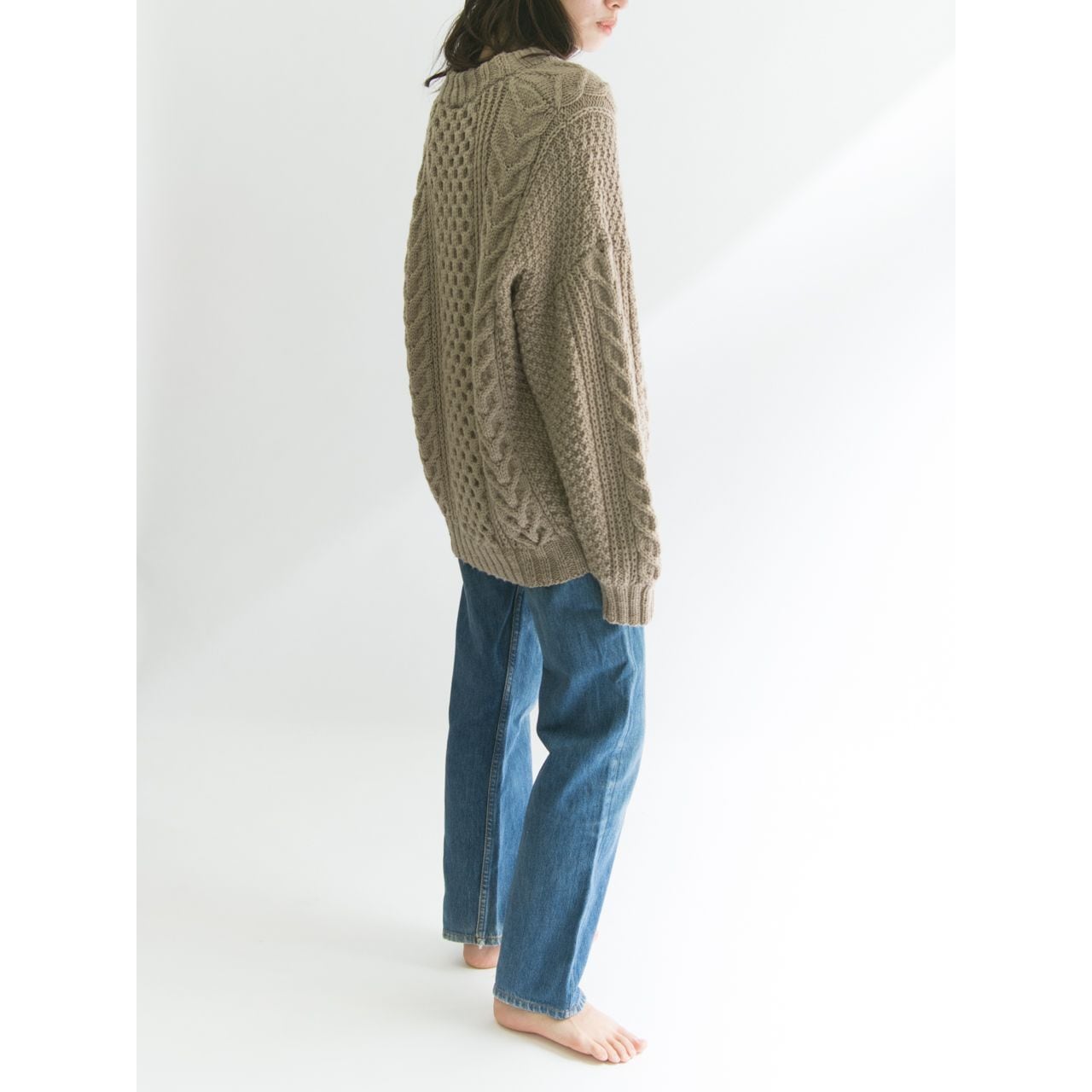 【Made in New Zealand】Hand made Alan sweater（ニュージーランド製 ハンドメイドアランセーター ケーブルニット）