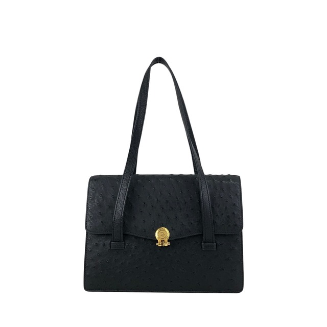 Christian Dior クリスチャン ディオール ハンドバッグ ブラック オーストリッチ vintage ヴィンテージ オールド 4keybj