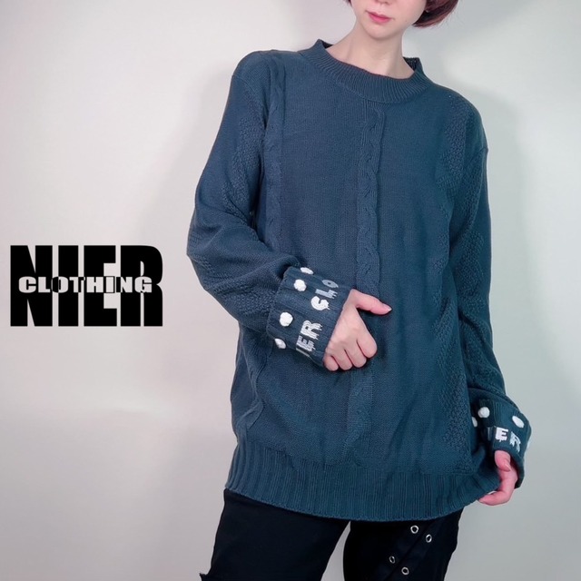 袖ポンポン付きUNISEX KNIT