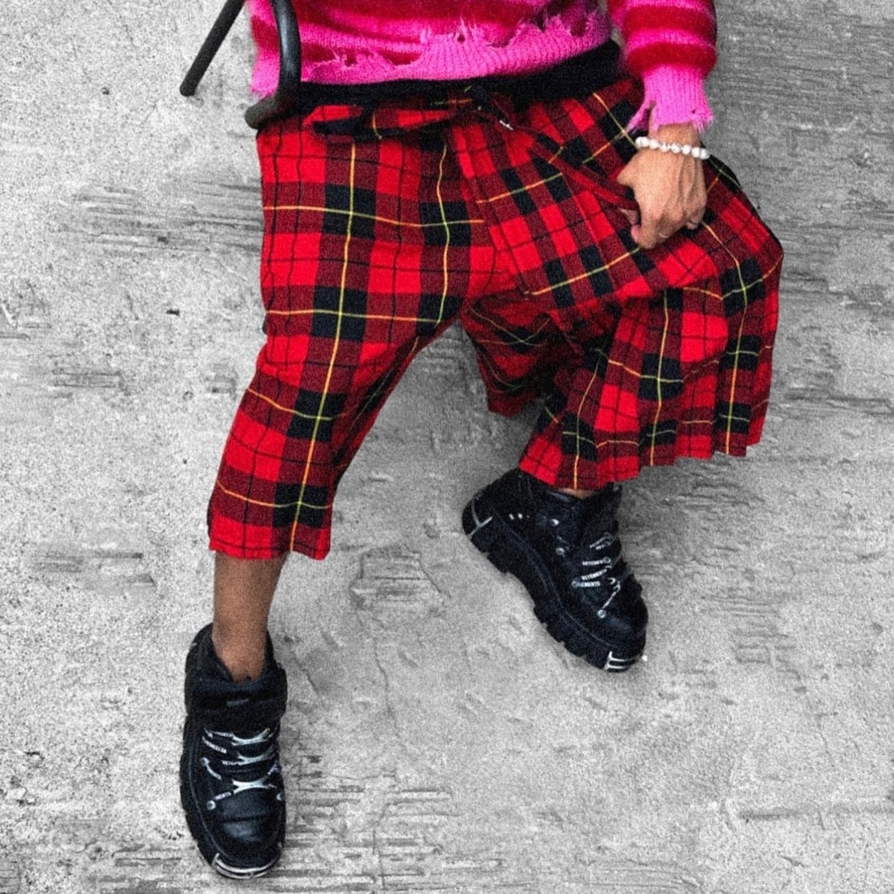 【KIDILL】FOLD PLEATS PANTS BRITISH TARTAN - 12