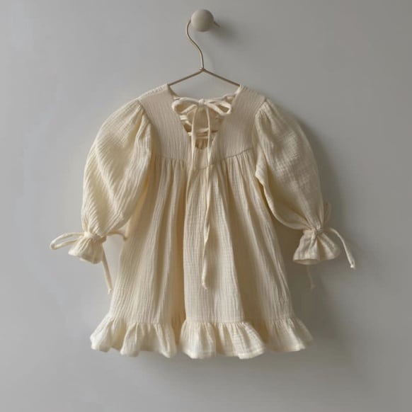 【BABY&KID】プリンセス風フレア無地ワンピース