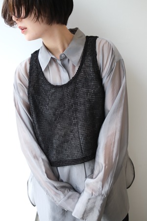 Net short vest　ネットショートベスト　 Black