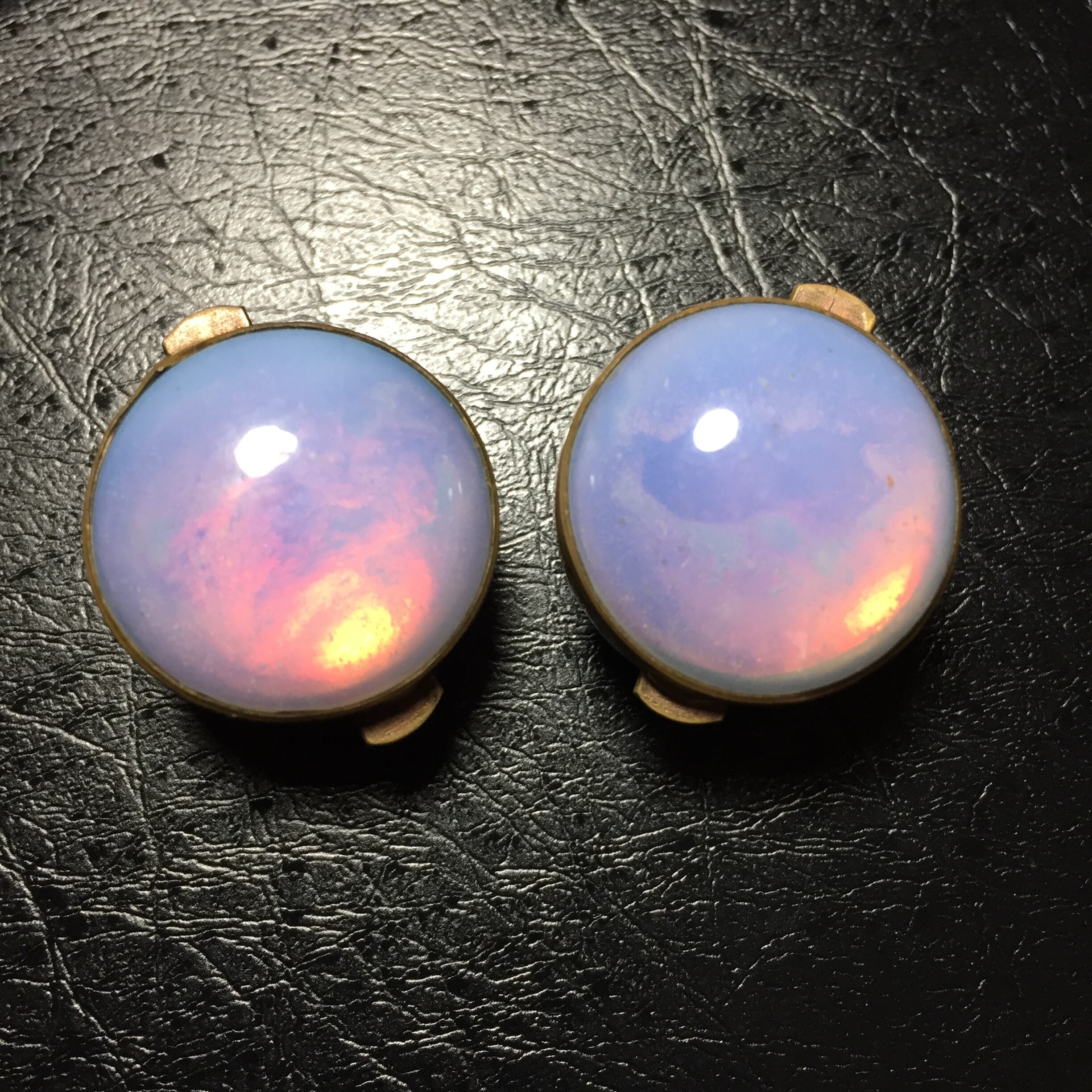 Antique Opalescent Bachelor Studs, Solitaires Studs Cuffs Button