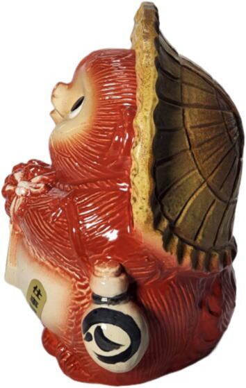 風水狸 赤 (小) 結婚・仕事運 （信楽焼き・陶器 ・置物・風水・たぬき