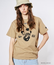 COOLAブルドッグプリントベーシックTシャツ (BEIGE) CQ-49004