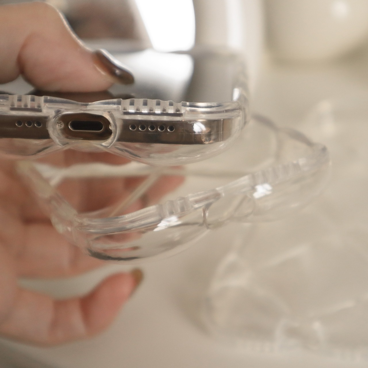 ［ phone case ］clear argyle