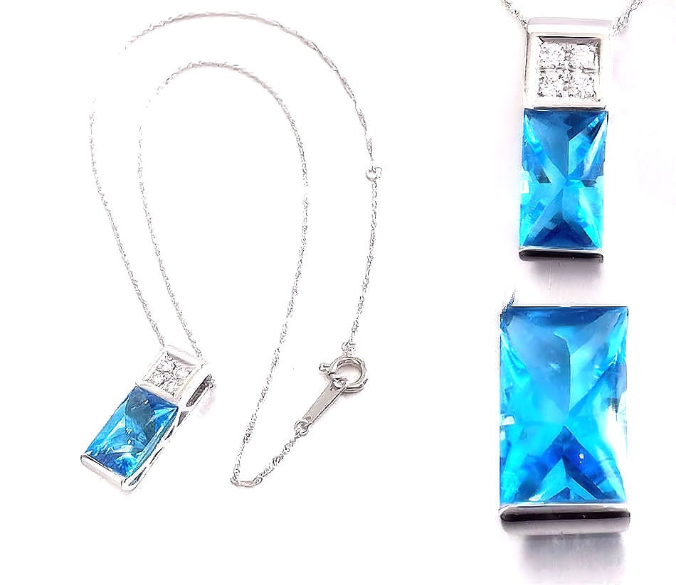 TASAKI タサキ 田崎 ブルートパーズ ダイヤモンド ネックレス 0.11ct