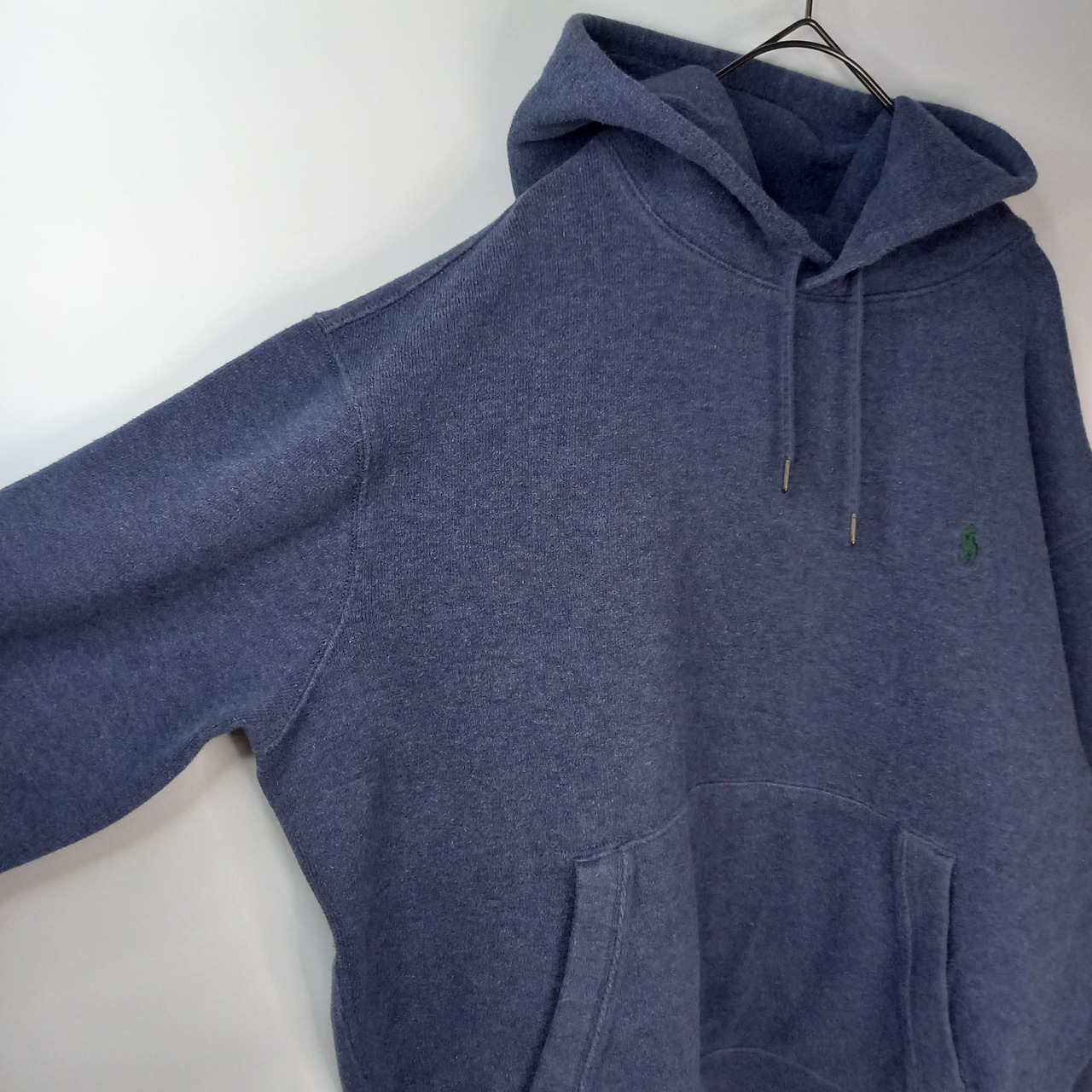 ラルフローレン　プルオーバーパーカー　フーディー　刺繍ロゴ　エルボーパッチ　L