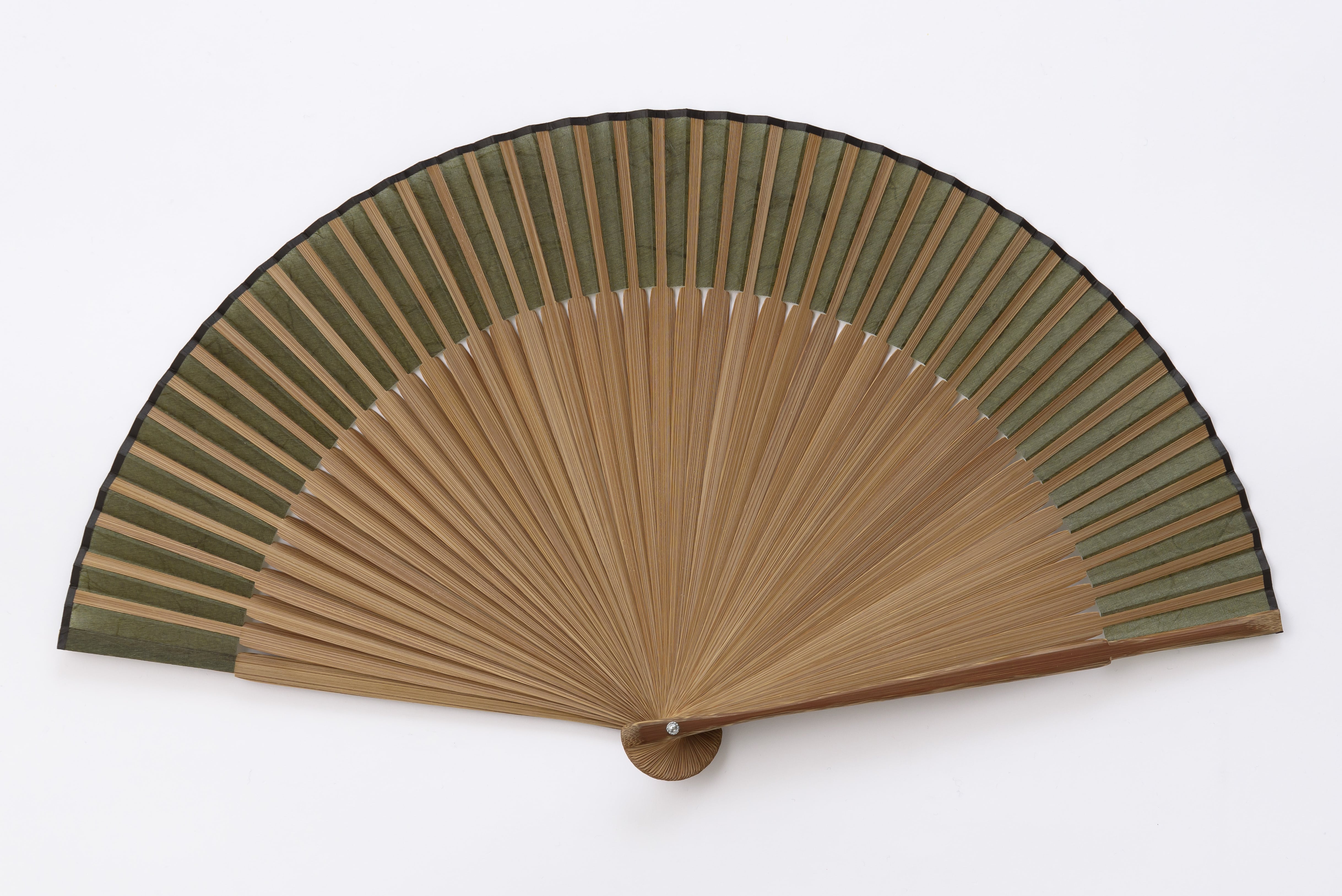 7.5寸色雲竜・緑 | 紗月扇 京都【オンラインショップ】 | 京扇子 布