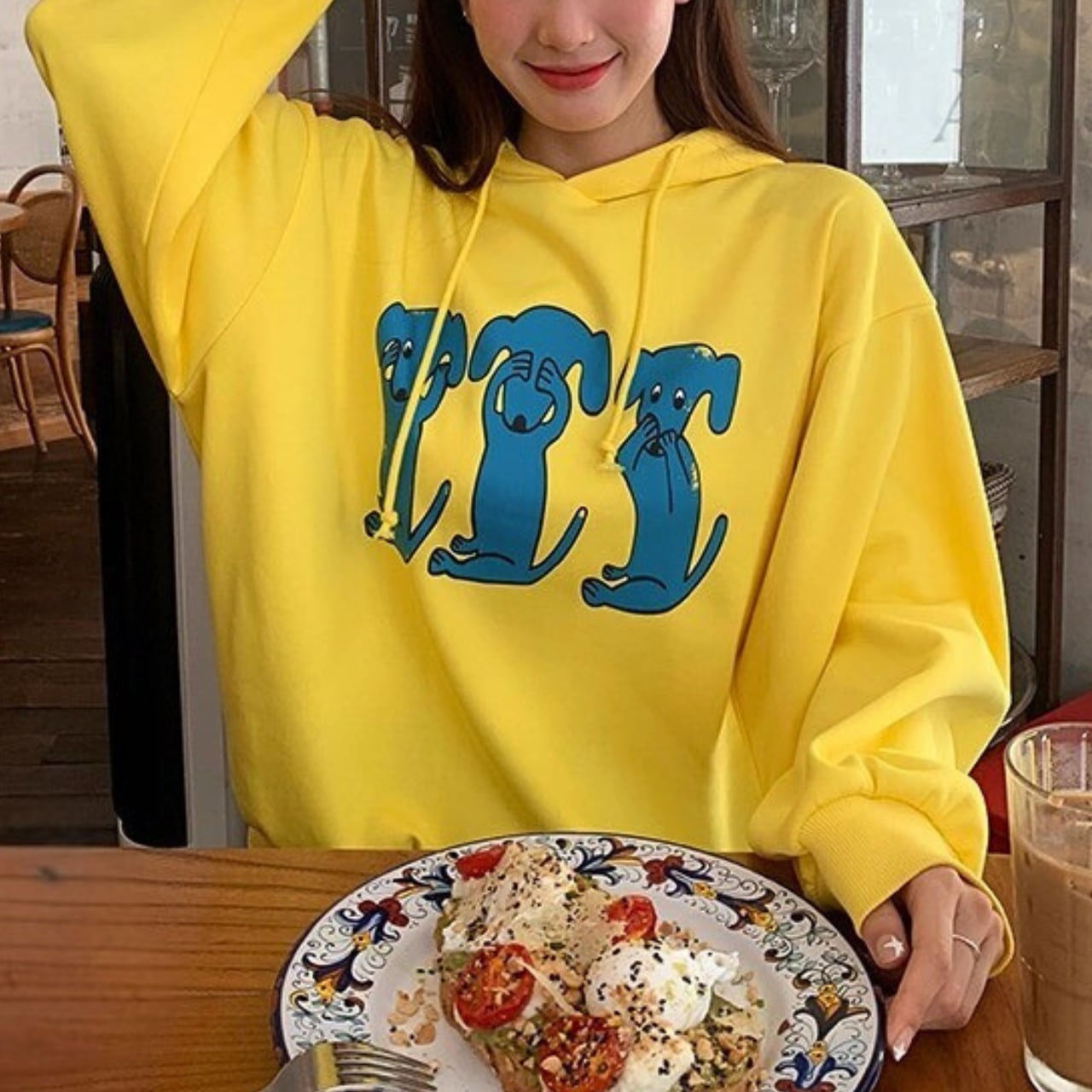 スリーモンキーパロディーフーディ R01328