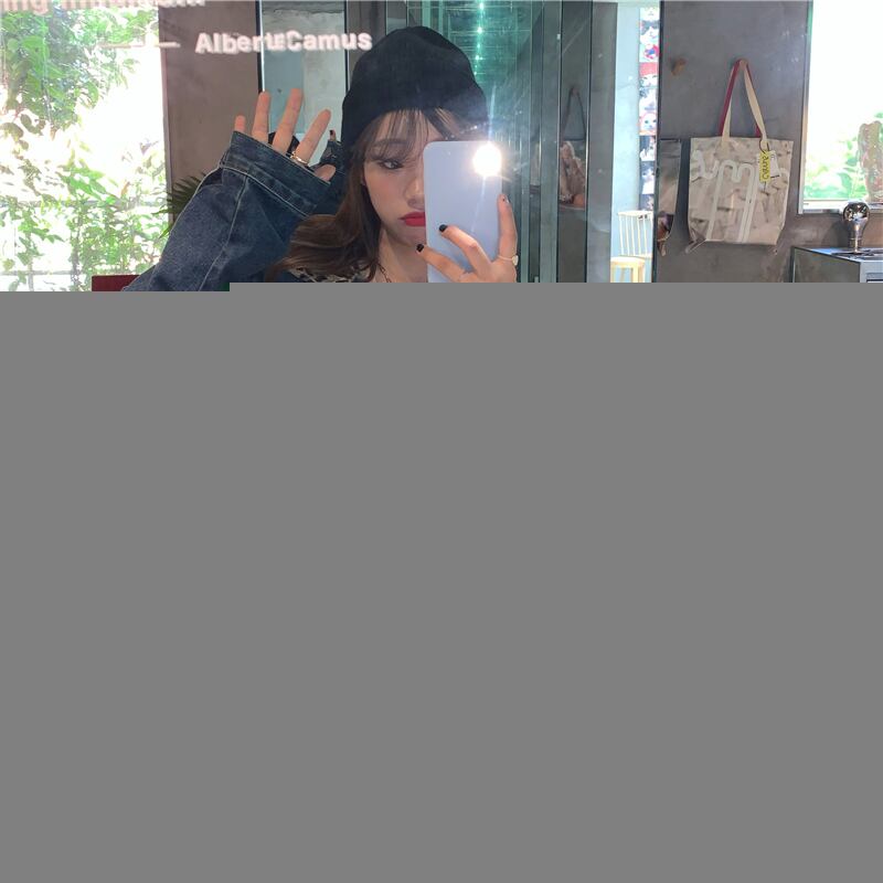 レオパードプリント柄ショートジャケット スタンダードルーズスプリング薄手トップス レトロ 春物 ブラックストロベリース44385308318