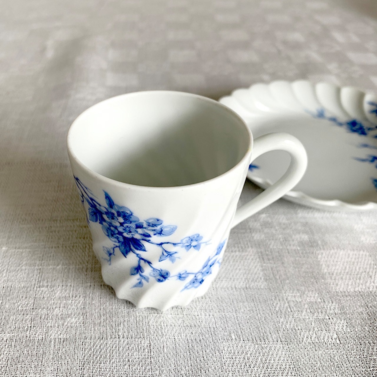 リモージュ カップ&ソーサー 青花柄 デミタスコーヒーカップ　未使用品 Limoges 12twcf８