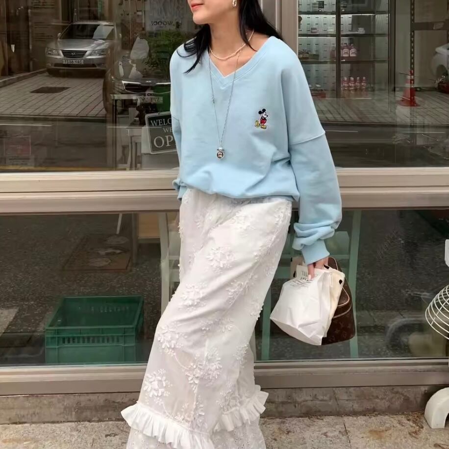 フリルレースパンチングロングパンツ