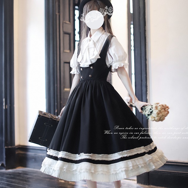 エクサントリーク　コルセット　ロリィタ　ゴシックロリータ　クラシカル クラロリ セットアップ コルセット風JSK×ブラウス 英国風｜WithU