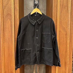 60s FRENCH VINTAGE Adolphe Lafont BLACK MOLESKIN JACKET