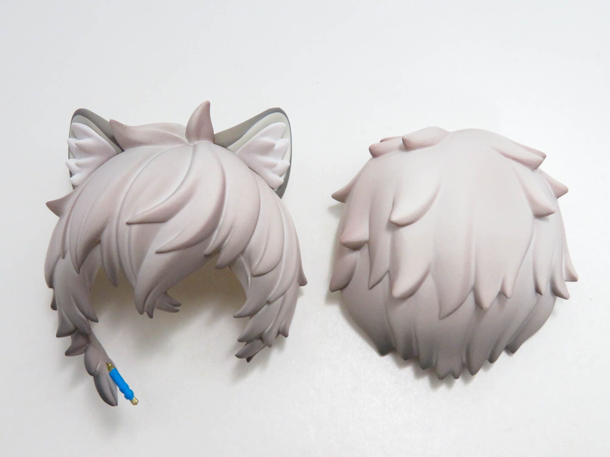 再入荷(A−ランク)【1423】 シルバーアッシュ 髪パーツ ケモ耳ショート ねんどろいど