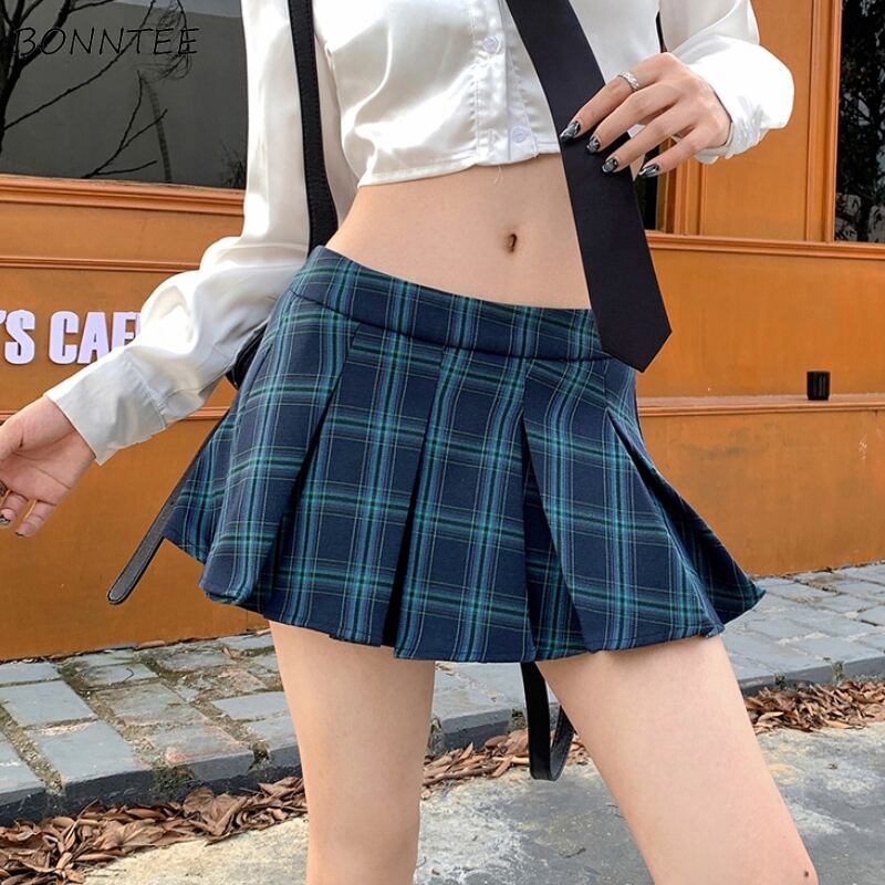 【新作】【送料無料】 イングランドプリーツスカート女性のためのプレッピーヴィンテージチェック柄ミニスカート素敵な女子学生 Y2k ファッション春ストリートレジャーセクシーな 0247018393997