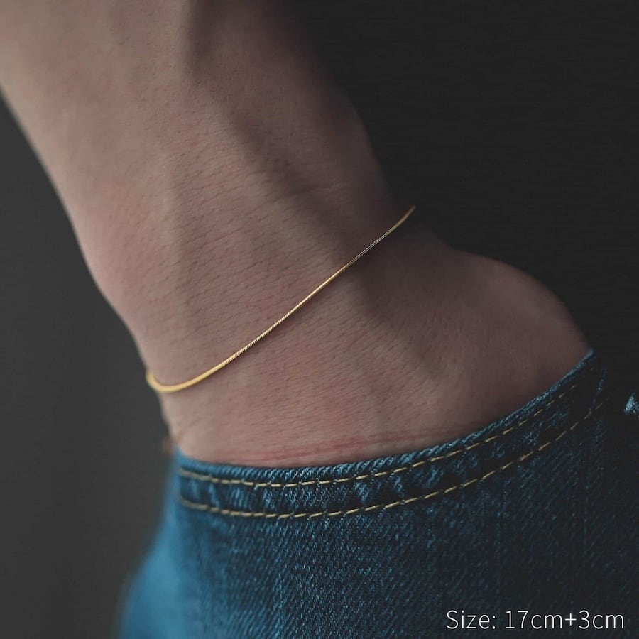 thin snake bracelet (gold) #b25 | garcia