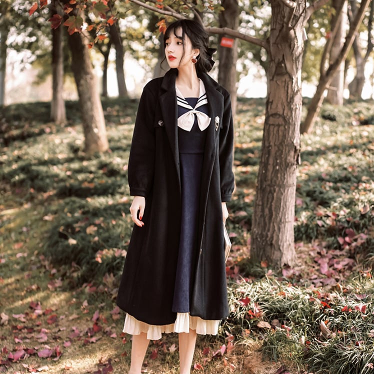 ゴスロリ通販 With U クラロリ コート ロング丈 厚手 ウエストベルト