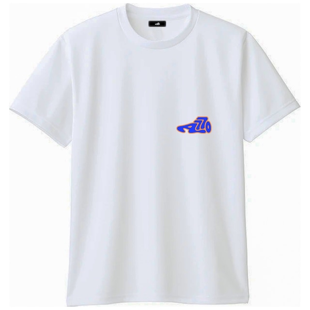 Logo dry T-shirt / blue  × orange