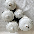 ホーローキャニスター 白 でこぼこ加工5個セット ベルギー製 17kwa10