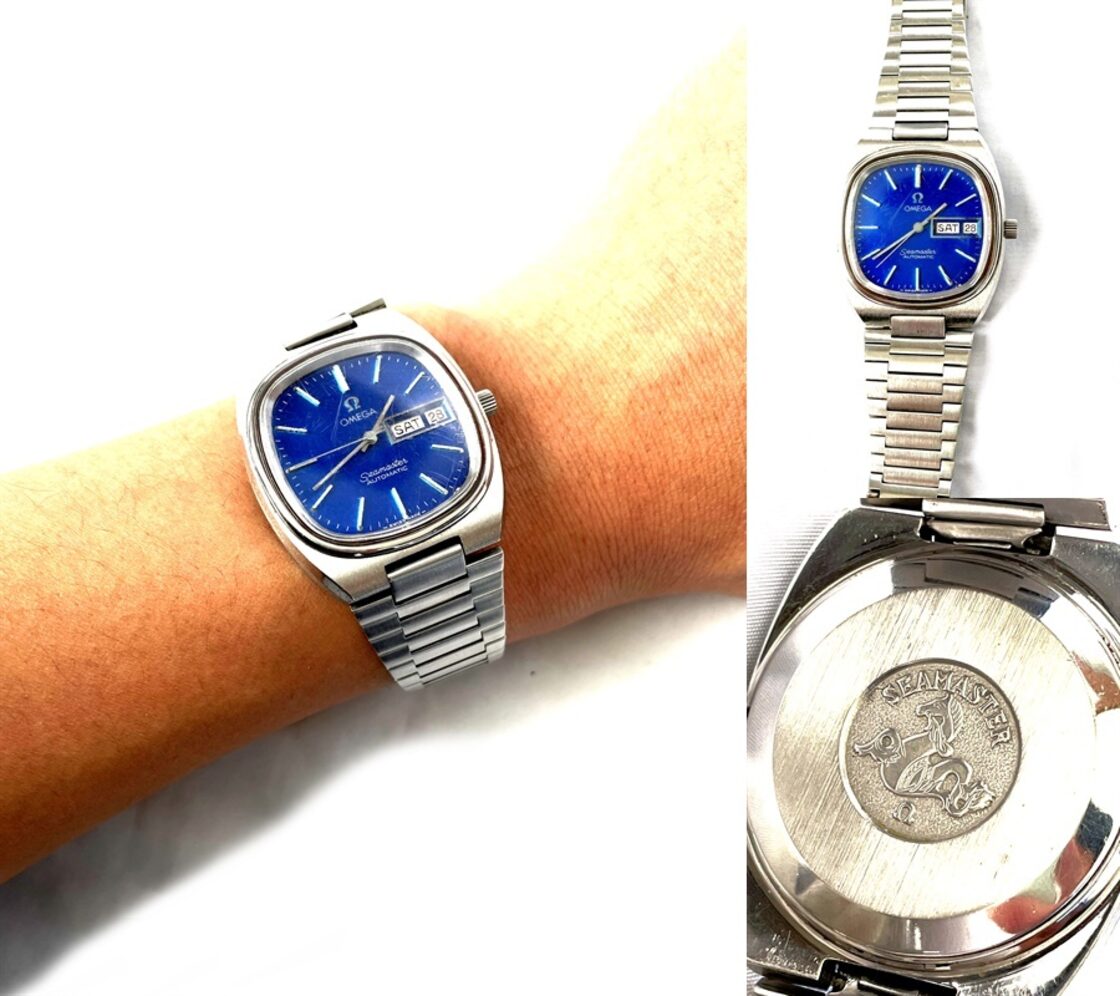 OMEGA] オメガ シーマスター ブルー TV スクリーン オートマ（自動巻き 