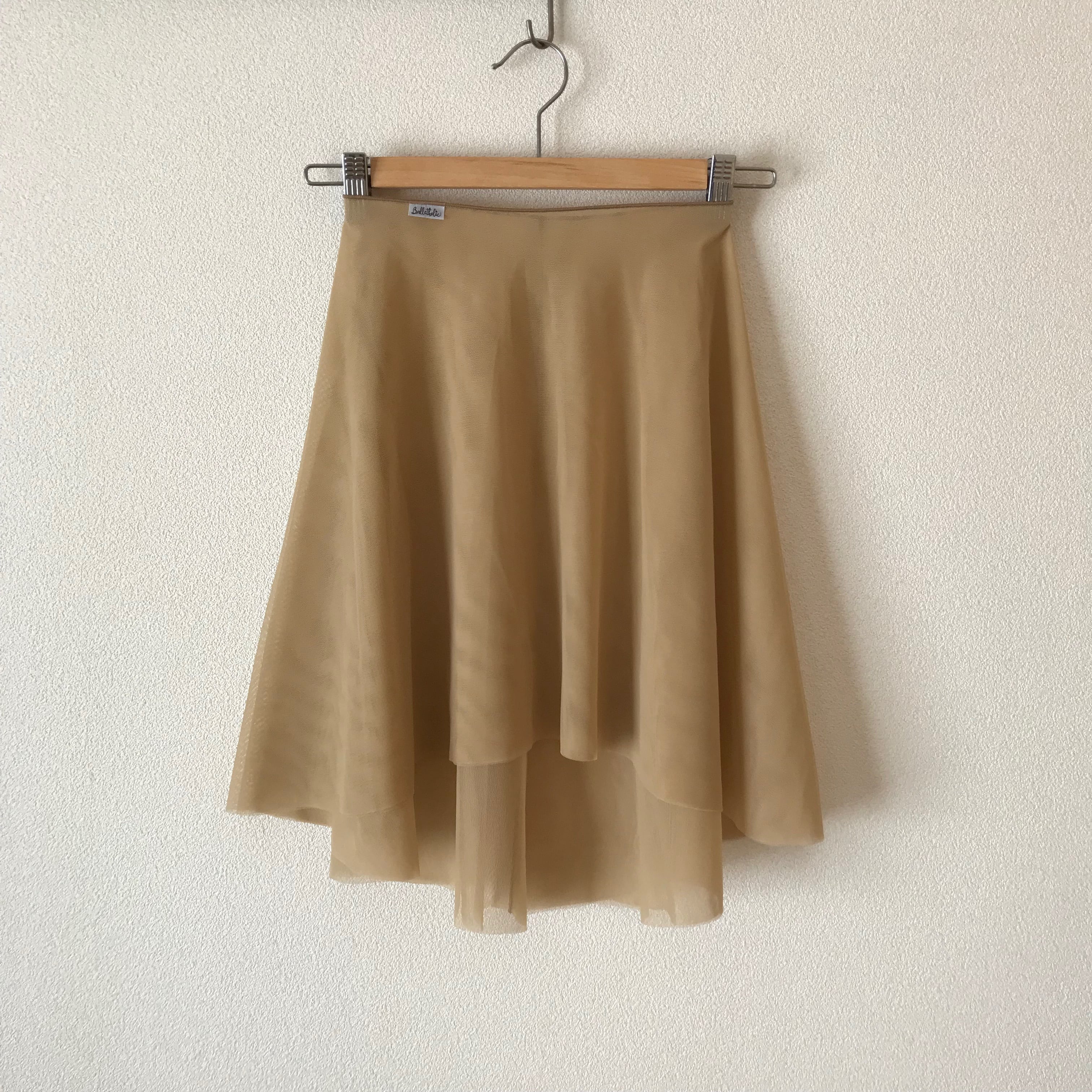 ◇Minimalist Ballet Skirt: Beige Ochre (ミニマリスト・プルオンバレエスカート(ベージュ・オークル))  『Balletholic』大人のためのシンプルシックなバレエ・レッスンウエアSHOP