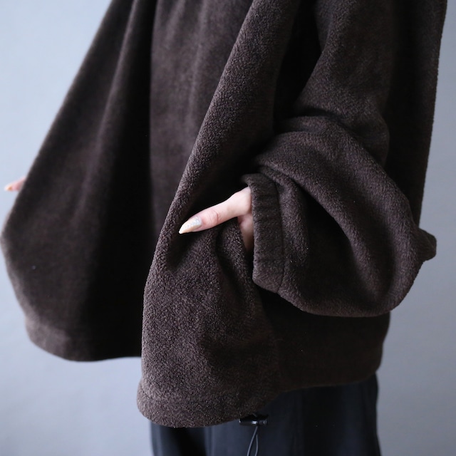 XXXX super wide over silhouette half-zip fleece pullover