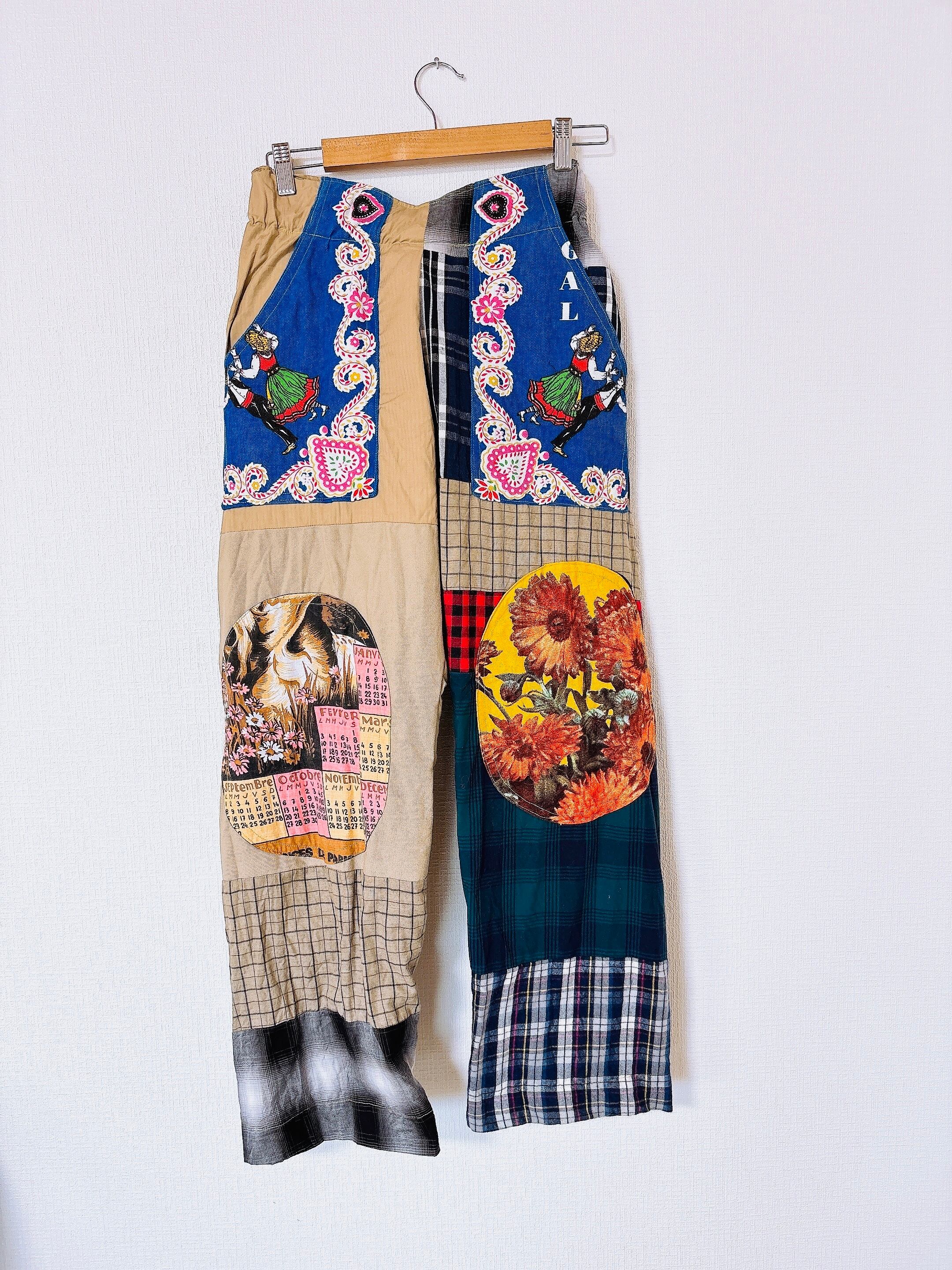 再販!Checked pants お花