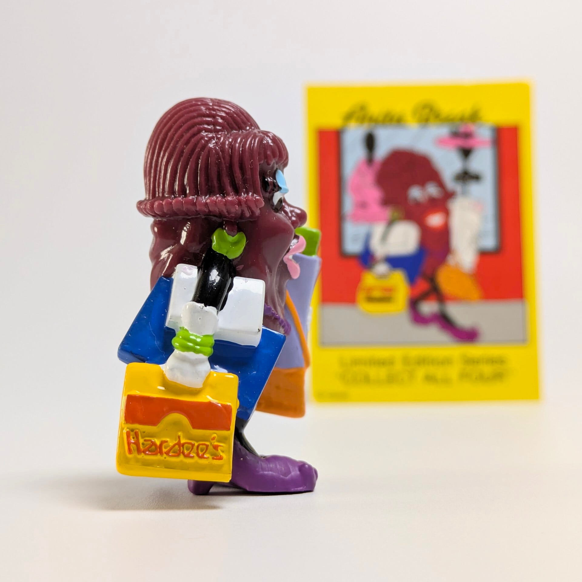 ☆ VINTAGE 1991 ☆ 【California Raisins（カリフォルニアレーズン）】『 Anita Break ( アニータ・ブレイク ) / Hardee's / CARD有り 』 ハーディーズミールトイシリーズ / PVC フィギュア ビンテージトイ 〚アメリカン雑貨 アメトイ〛