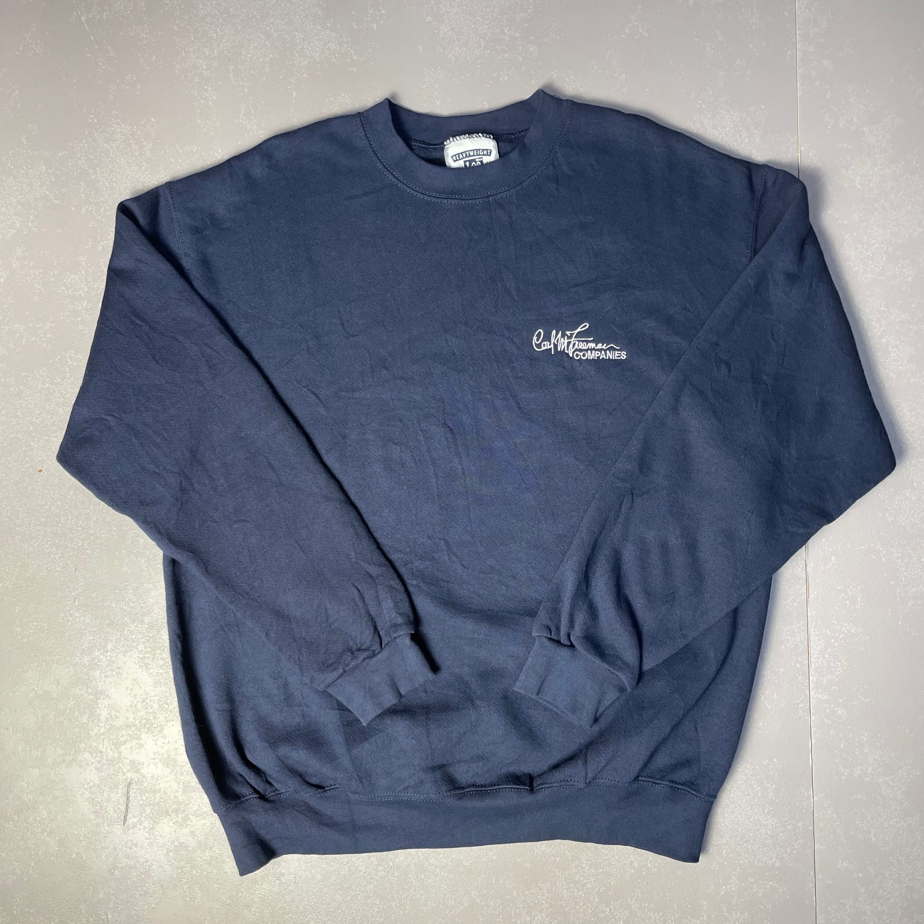 90年代 USA製 Lee リー スウェットシャツ メンズL 古着 プルオーバー トレーナー 90S ヴィンテージ ビンテージ ネイビー 紺色【トレーナー】