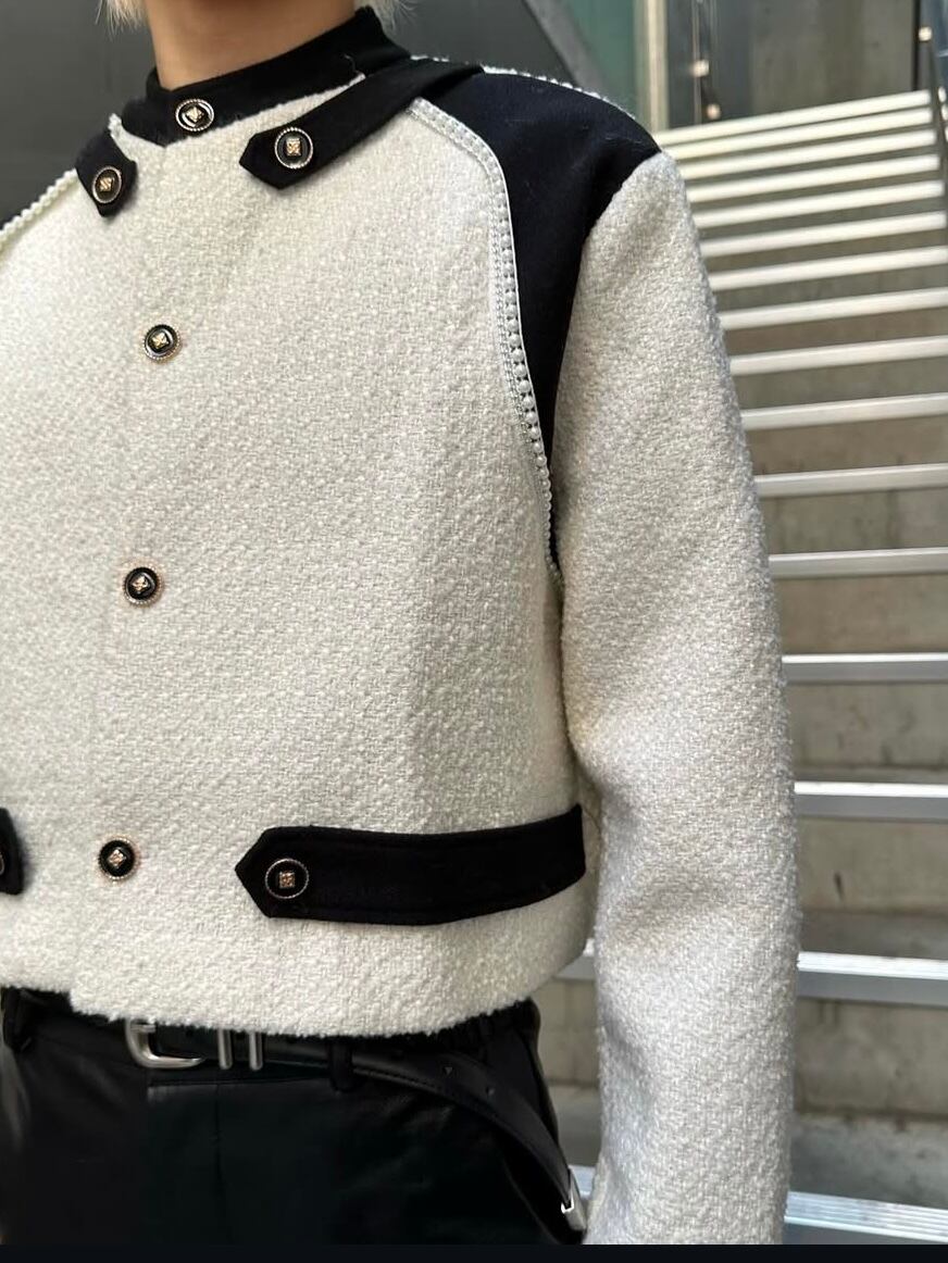 ALUDE パールラインツイードジャケット ALUDE SELECT】pearl line short tweed jacket | 【ALUDE】韓国メンズ